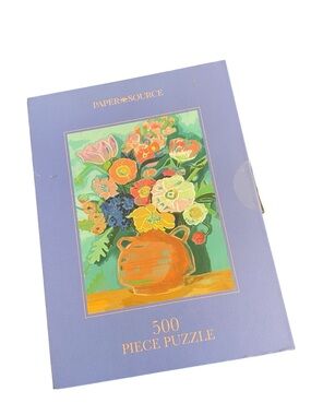 Paper Source 500 Piece Jigsaw Puzzle Floral Still Life Art Lavender Box NEW